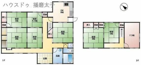 たつの市 揖保町松原（網干駅） 2階建 ８ＤＫ