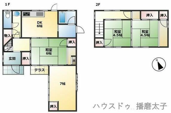 たつの市 龍野町富永（本竜野駅） 2階建 ４ＤＫ