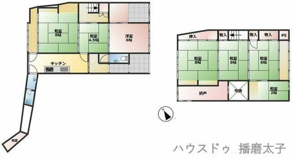 たつの市 龍野町本町（本竜野駅） 2階建 ７Ｋ