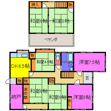宍粟市 山崎町加生（播磨新宮駅） 2階建 ７ＳＤＫ