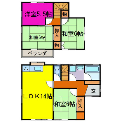宍粟市 山崎町五十波（播磨新宮駅） 2階建 ４ＬＤＫ