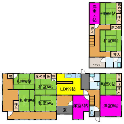 宍粟市 一宮町杉田（播磨新宮駅） 2階建 １０ＬＤＫ