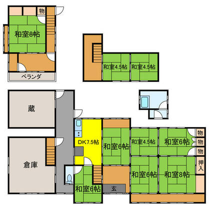 宍粟市 一宮町東河内（播磨新宮駅） 2階建 ８ＤＫ