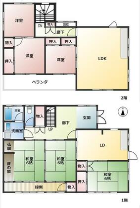 相生市 山手２丁目（相生駅） 2階建 ７ＬＤＫ