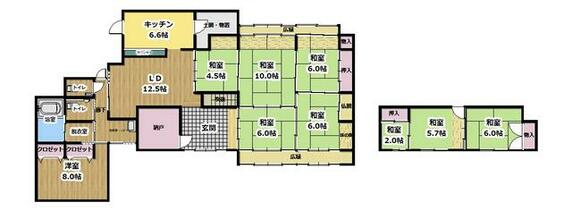 宍粟市 一宮町西安積（播磨新宮駅） 2階建 １０ＬＤＫ