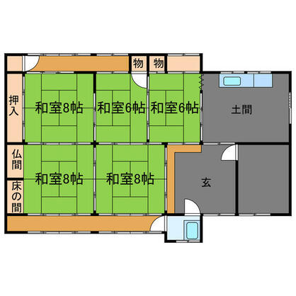 宍粟市 山崎町大沢（播磨新宮駅） 平屋建 ５ＬＤＫ
