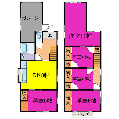 宍粟市 山崎町庄能（播磨新宮駅） 2階建 ５ＤＫ