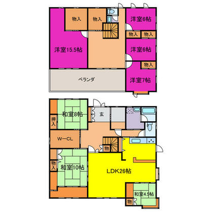 宍粟市 山崎町山田（播磨新宮駅） 2階建 ７ＳＬＤＫ