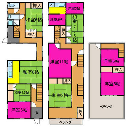宍粟市 山崎町山崎（播磨新宮駅） 3階建 ９ＤＫ