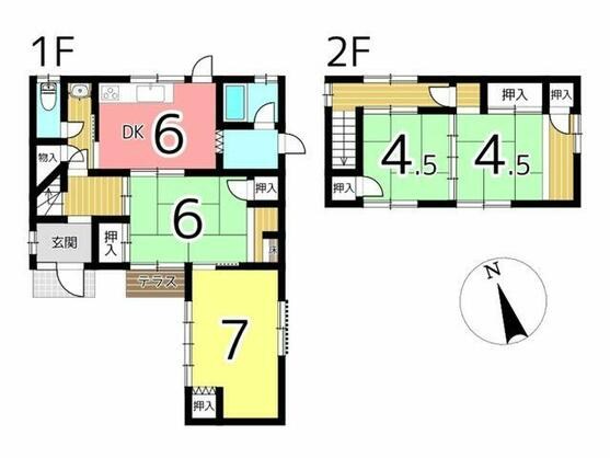 たつの市 龍野町富永（本竜野駅） 2階建 ４ＤＫ