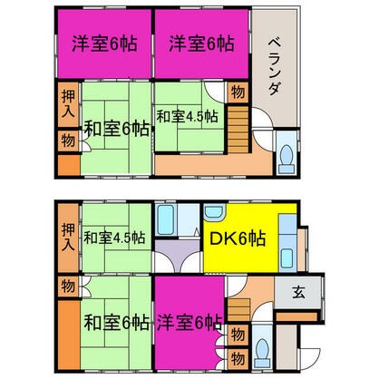 宍粟市 山崎町鹿沢（播磨新宮駅） 2階建 ７ＤＫ