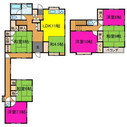 宍粟市 山崎町加生（播磨新宮駅） 2階建 ６ＬＤＫ