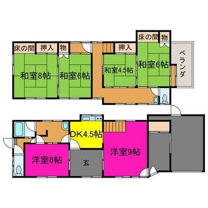 宍粟市 山崎町山田（播磨新宮駅） 2階建 ６ＤＫ