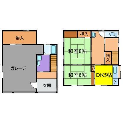 宍粟市 山崎町鹿沢（播磨新宮駅） 2階建 ２ＤＫ