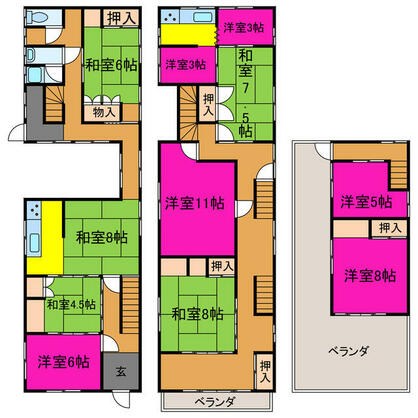 宍粟市 山崎町山崎（播磨新宮駅） 3階建 ９ＤＫ
