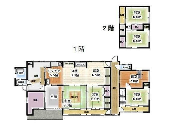 宍粟市 山崎町梯（播磨新宮駅） 2階建 ６ＬＤＫ