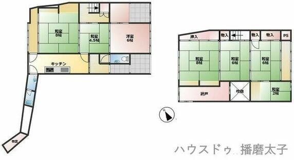 たつの市 龍野町本町（本竜野駅） 2階建 ７Ｋ