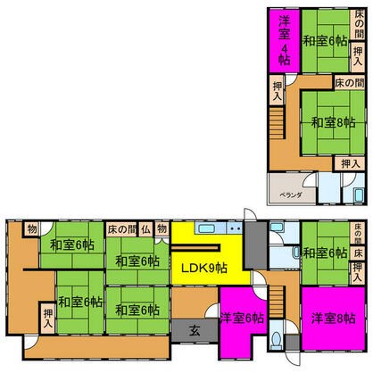 宍粟市 一宮町杉田（播磨新宮駅） 2階建 １０ＬＤＫ