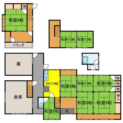 宍粟市 一宮町東河内（播磨新宮駅） 2階建 ８ＤＫ