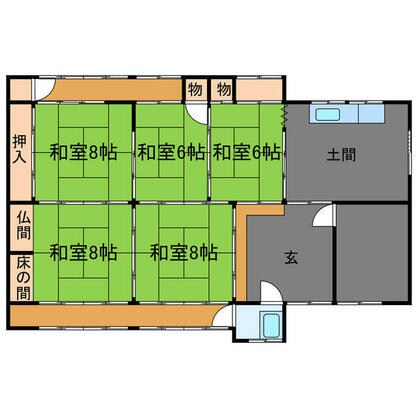 宍粟市 山崎町大沢（播磨新宮駅） 平屋建 ５ＬＤＫ