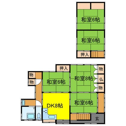 宍粟市 一宮町東市場（播磨新宮駅） 2階建 ５ＤＫ