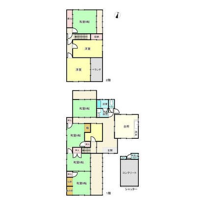 たつの市 揖西町新宮（竜野駅） 2階建 ７ＤＫ