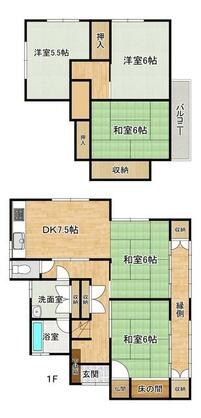 相生市 旭６丁目（相生駅） 2階建 ５ＤＫ