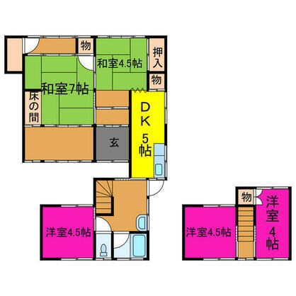 宍粟市 山崎町鹿沢（播磨新宮駅） 2階建 ５ＤＫ