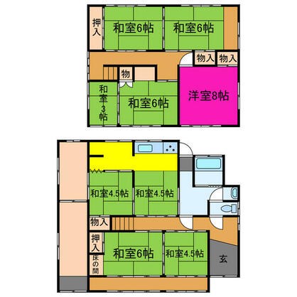 宍粟市 山崎町鹿沢（播磨新宮駅） 2階建 ９ＤＫ