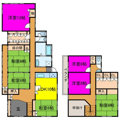 宍粟市 一宮町安積（播磨新宮駅） 2階建 ７ＬＤＫ