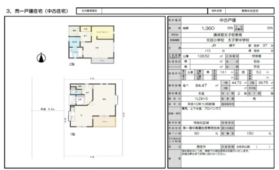 揖保郡太子町 東南（網干駅） 2階建 １ＳＬＤＫ