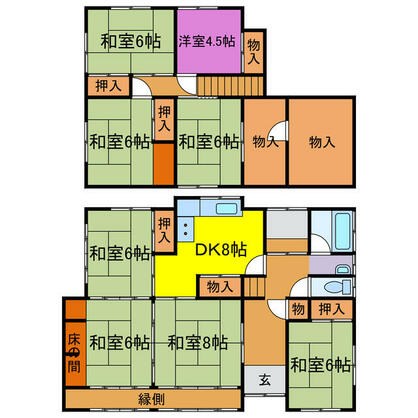 宍粟市 波賀町小野（播磨新宮駅） 2階建 ８ＤＫ