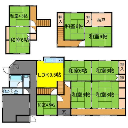 宍粟市 波賀町谷（播磨新宮駅） 2階建 ９ＬＤＫ