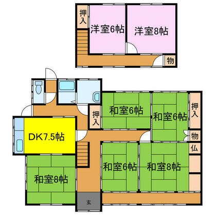 宍粟市 一宮町安積（播磨新宮駅） 2階建 ７ＤＫ