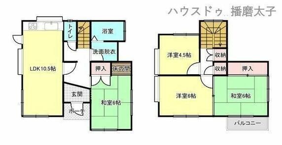 揖保郡太子町 東南（網干駅） 2階建 ４ＬＤＫ