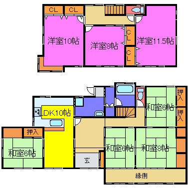 宍粟市 一宮町西安積 2階建 ７ＬＤＫ