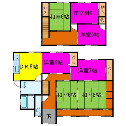 宍粟市 一宮町河原田 2階建 ７ＤＫ