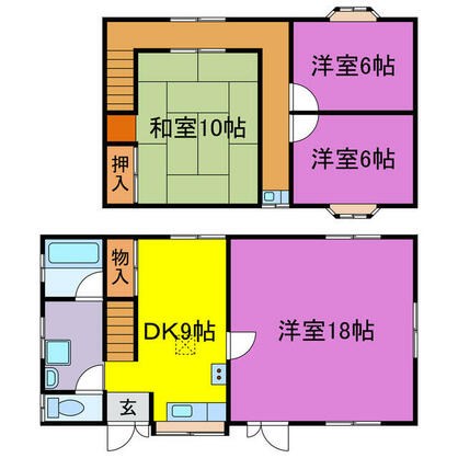 宍粟市 山崎町中野（播磨新宮駅） 2階建 ４ＤＫ